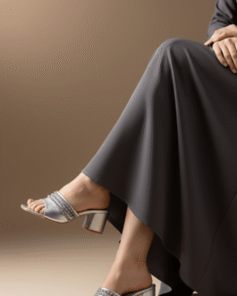 Silver Fancy Slipper For Women
