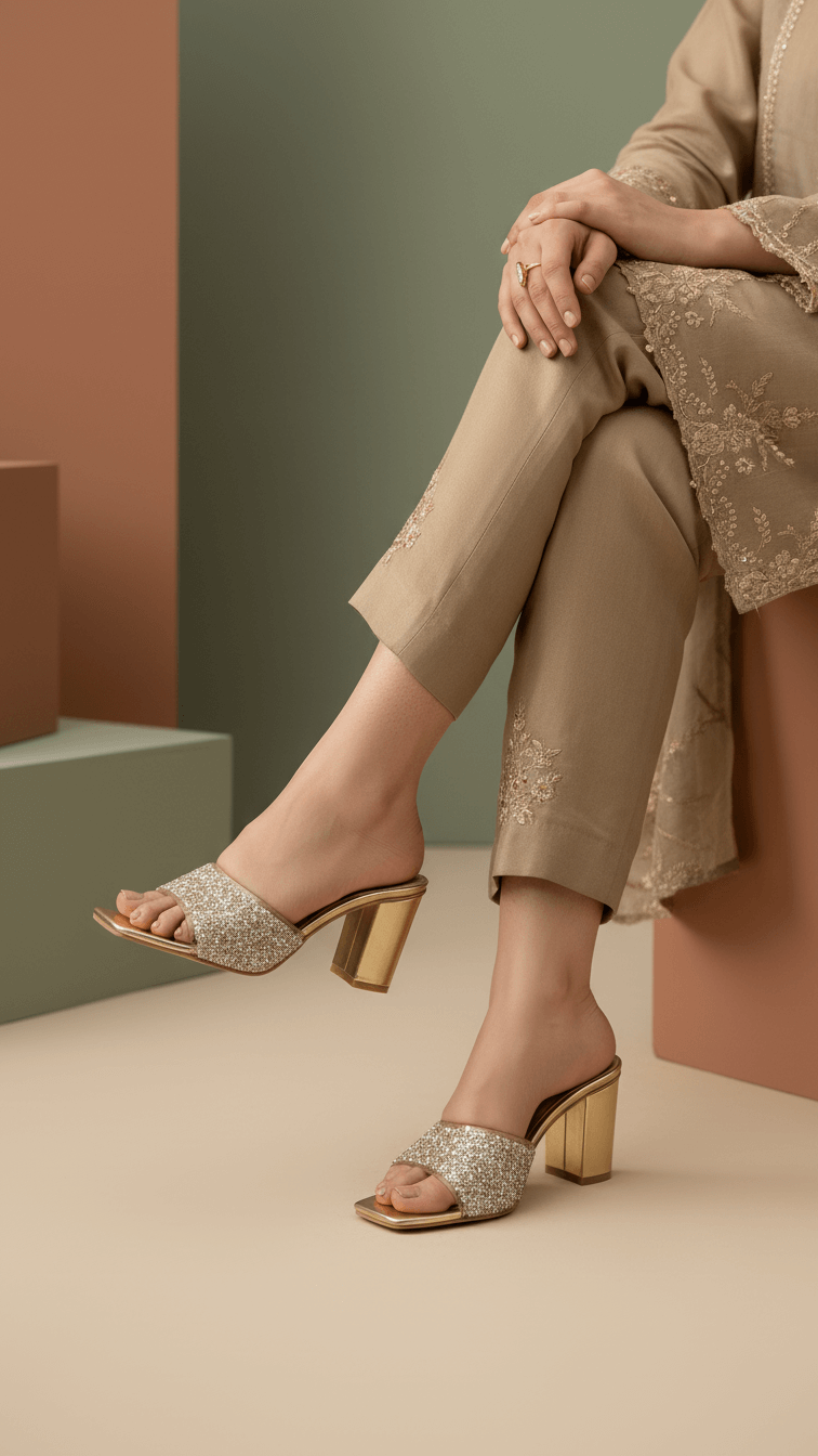 Golden Fancy Slipper
