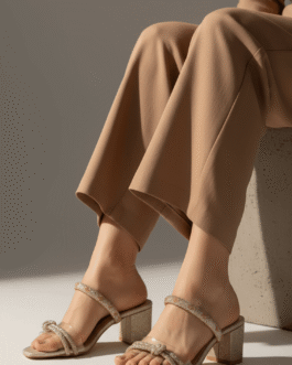 Golden Fancy Slipper For Women