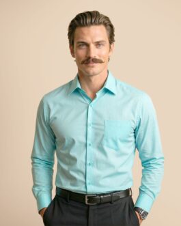 Cambridge Giza Cotton Shirt In Fresh Aqua