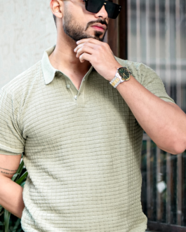 Green Premium Flat knit Polo T-shirt