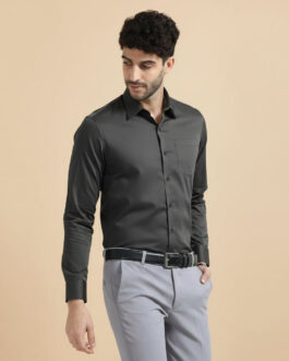 Cambridge Giza Cotton Shirt In Gun Metal