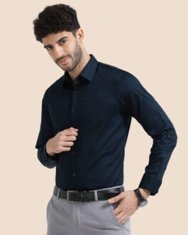 Cambridge Giza Cotton Shirt In Saphire