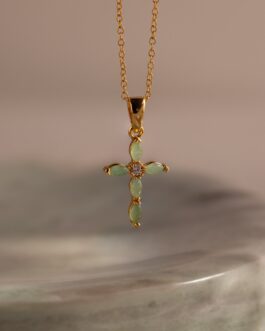 Marquise Jade Cross Necklace