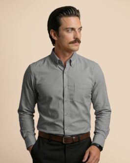 Regal Oxford Solid shirt in Ash Grey