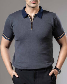 Colorblock Premium Flat Knit Polo T-Shirt