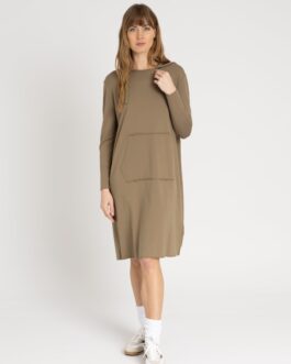 Green Drawstring Hoodie Dress