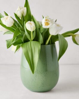 Large Green Barrel Vase