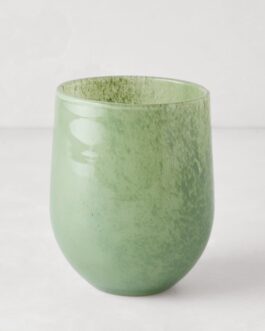 Small Green Barrel Vase