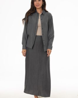 Grey Feather Soft Maxi Skirt