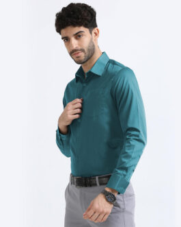 Cambridge Giza Cotton Shirt In Teal