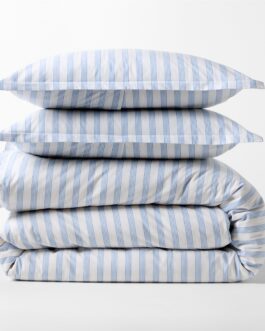 Dobby Blue Stripe Cotton Duvet Set