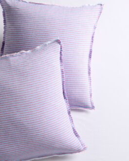 Blue and Red Stripe Linen Shams