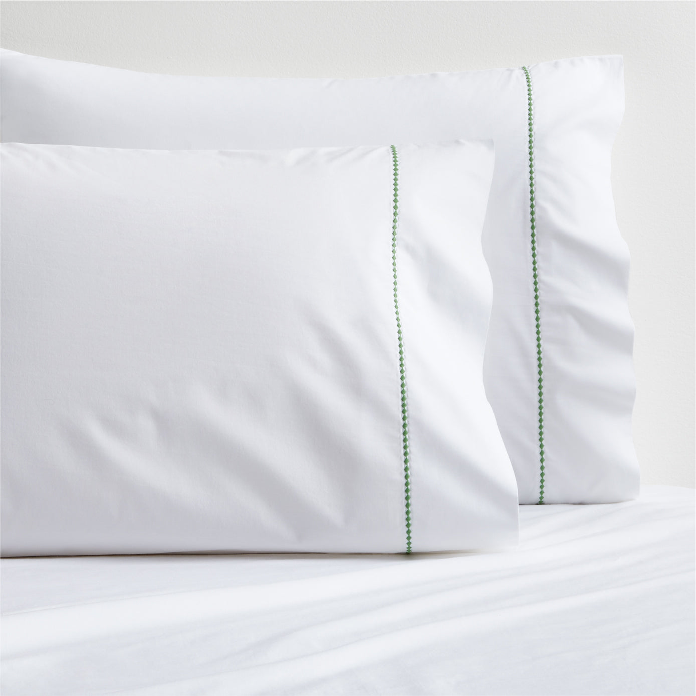Green Diamond Percale Pillowcases Set of 2