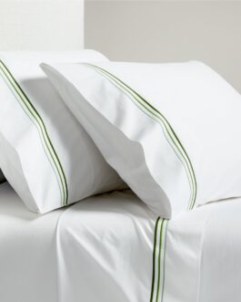 Green Triple Stitch Percale Sheet Set