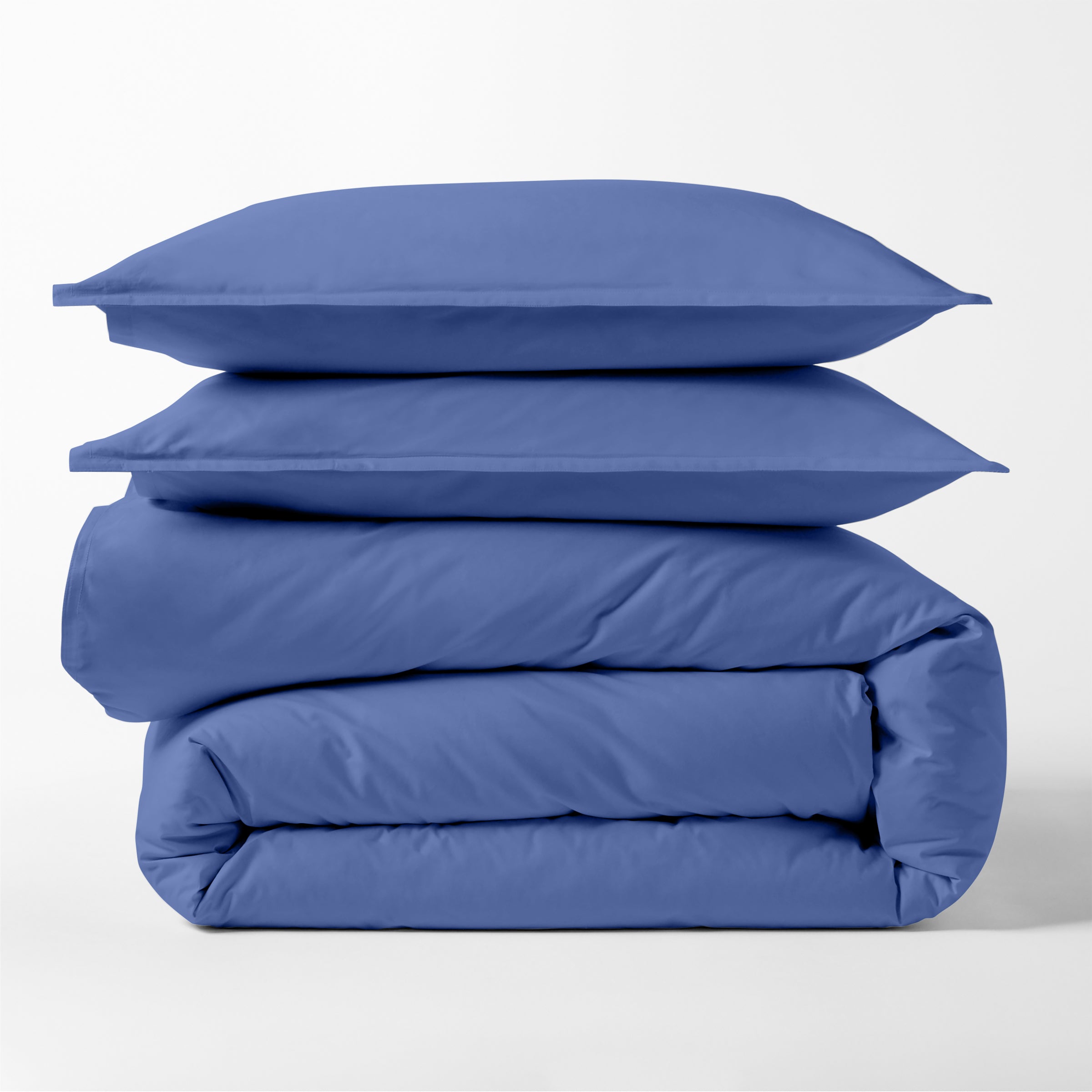 Steele Blue Italian Percale Duvet Set