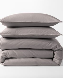 Charcoal Grey Italian Percale Duvet Set