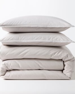 Grey Italian Percale Duvet Set