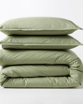 Sage Green Italian Percale Duvet Set