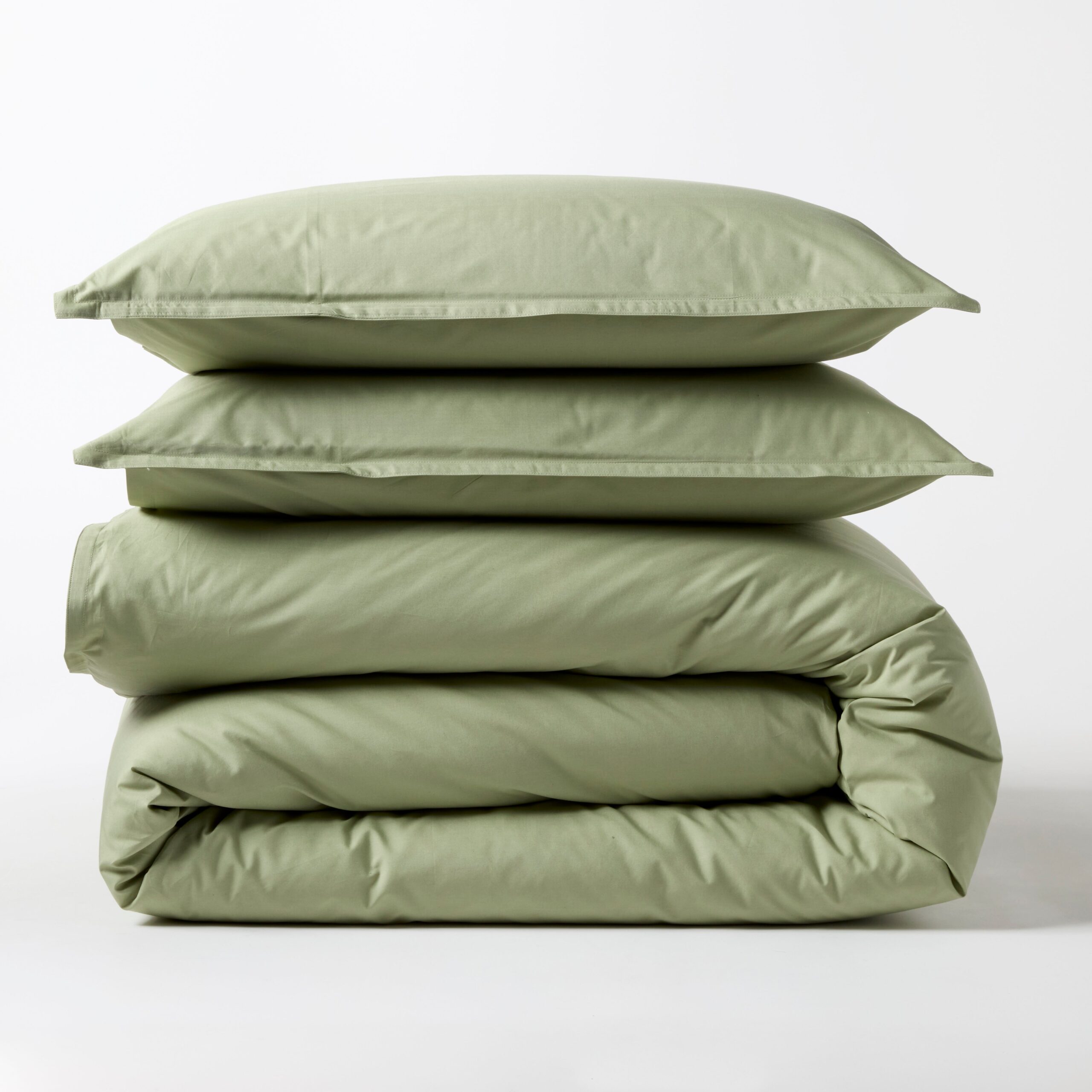 Sage Green Italian Percale Duvet Set