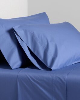 Steele Blue Italian Percale Sheet Set