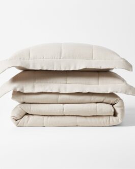 Flax Linen Quilted Coverlet