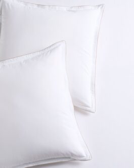 Khaki Piped Percale Euro Shams Set of 2