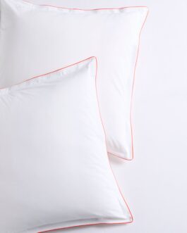 Orange Piped Percale Euro Shams Set of 2