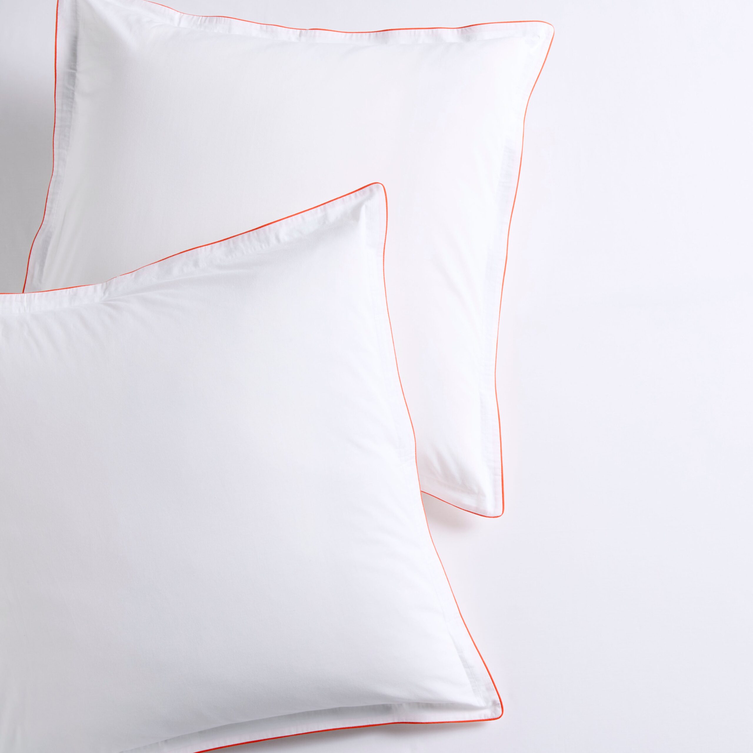 Orange Piped Percale Euro Shams Set of 2