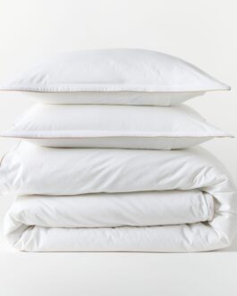 Khaki Piped Percale Duvet Set