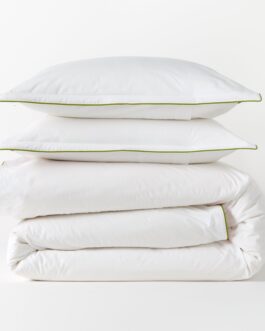 Green Piped Percale Duvet Set