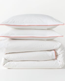 Orange Piped Percale Duvet Set