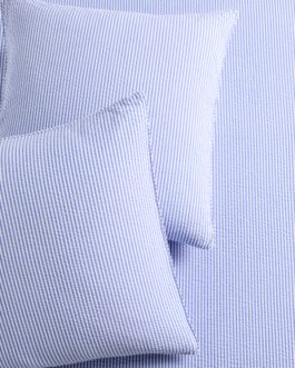 Blue Seersucker Stripe Cotton Euro Shams Set of 2