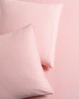 Orange Seersucker Stripe Cotton Euro Shams Set of 2