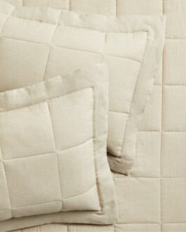 Flax Linen Quilted Shams Set of 2