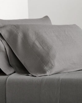 Grey Washed-Linen Sheet Set