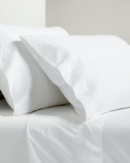 White Triple Stitch Percale Sheet Set
