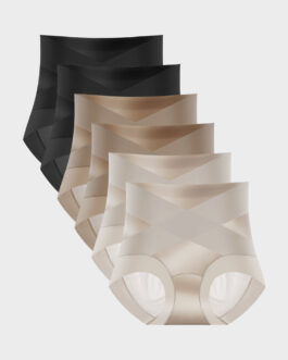 High-Waist Cross Compression Shaping Panties ?6 Pack?