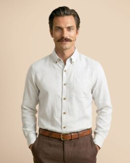 Breeze Linen Full Sleeves Shirt In Ivory