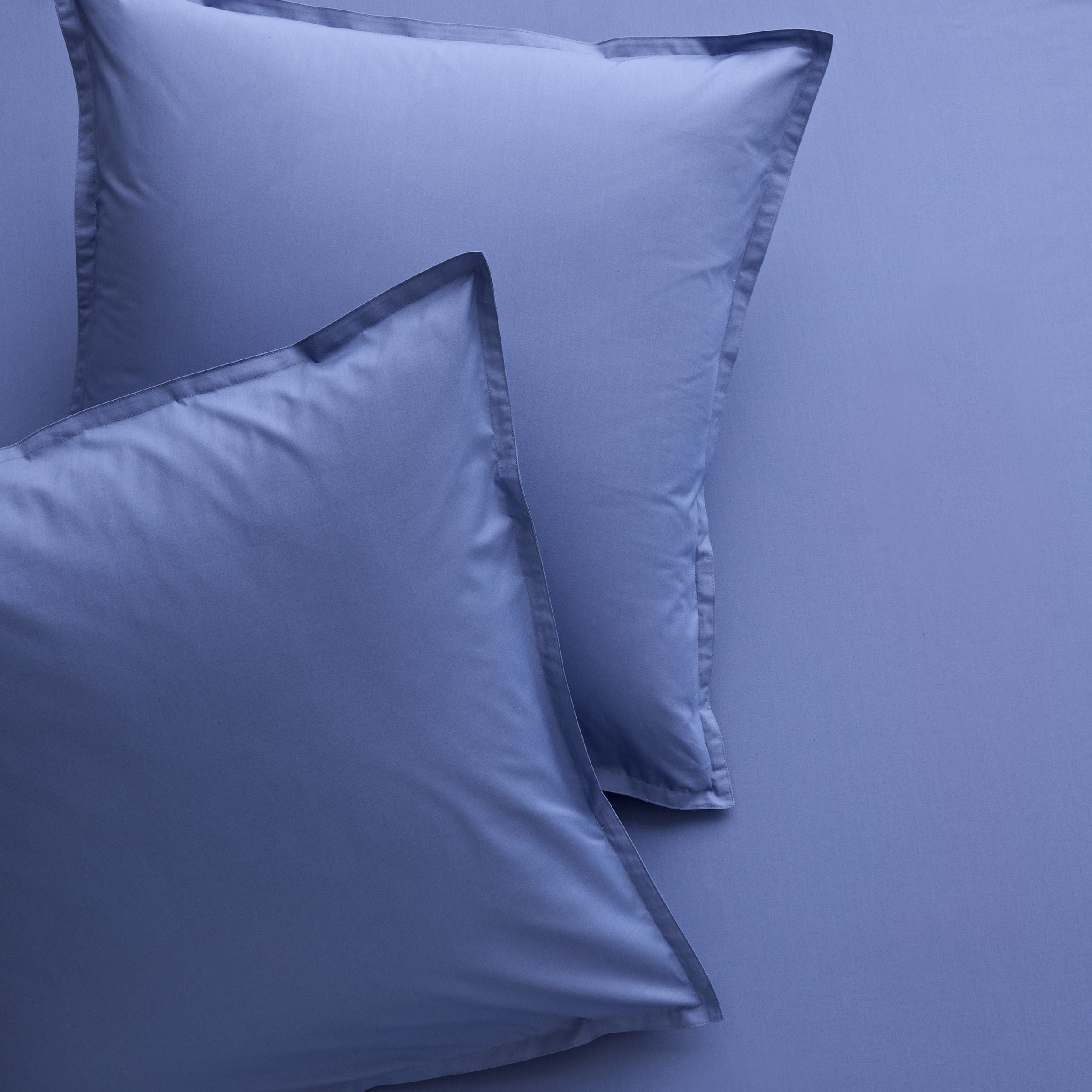 Steele Blue Italian Percale Euro Shams Set of 2