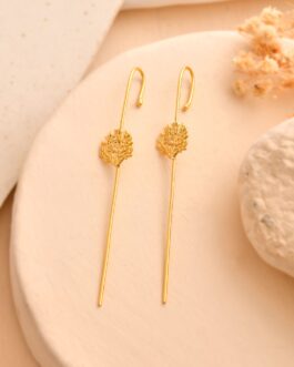 Women Gold Artifical Beads Fish Hook Earrings