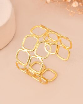 Women Gold Artifical Beads Slip On Bracelet