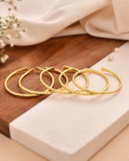 Women Gold Artifical Beads Slip On Bracelet