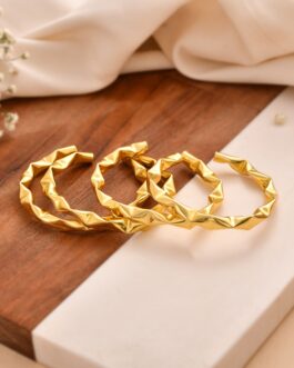 Women Gold Artifical Beads Slip On Bracelet