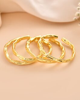 Women Gold Artifical Beads Slip On Bracelet