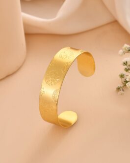 Women Gold Artifical Beads Slip On Bracelet