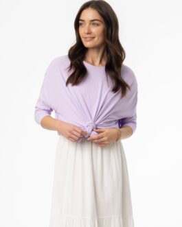 Lavender Dolman Tie Knot Tee