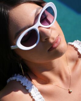 Mila White Cat Eye Sunglasses