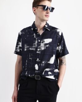 Abstract Print Half Sleeves Shirt