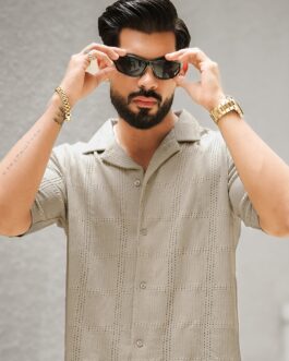 Rustic Knit Biscuit Half Sleeve Shirt